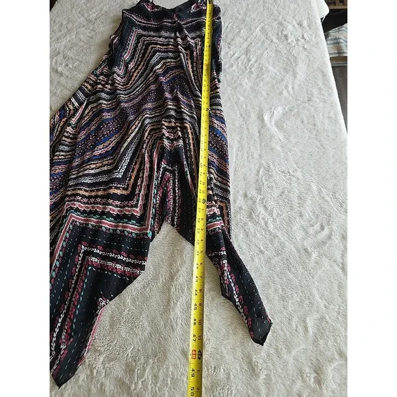 Charlie Jade Maxi Dress Womens L Black Floral With Multicolors Spaghetti Strap‎ - Picture 11 of 15